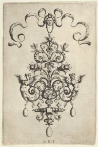 Vertical Panel with Design for a Pendant, from Ars His Myronis Nobilis Effingitus Pagellulis MET DP837155