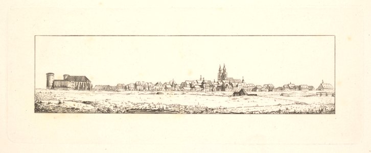View of an Old Town with a Church and High Gabled Houses MET DP822790