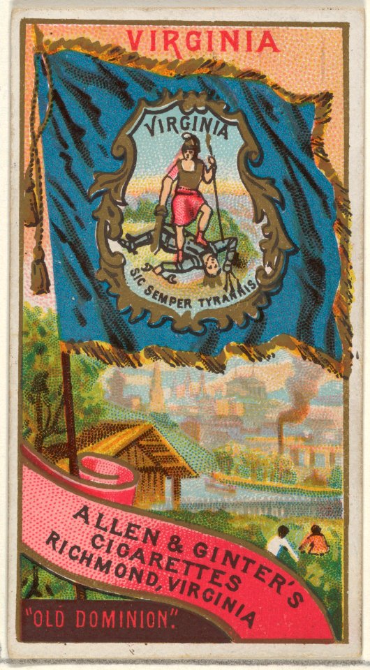 Virginia, from Flags of the States and Territories (N11) for Allen & Ginter Cigarettes Brands MET DP834589