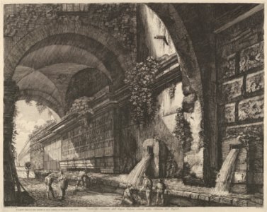 View of the ancient aquaduct and fountains situated near the Chiavica del Bufalo in Rome MET DP837536