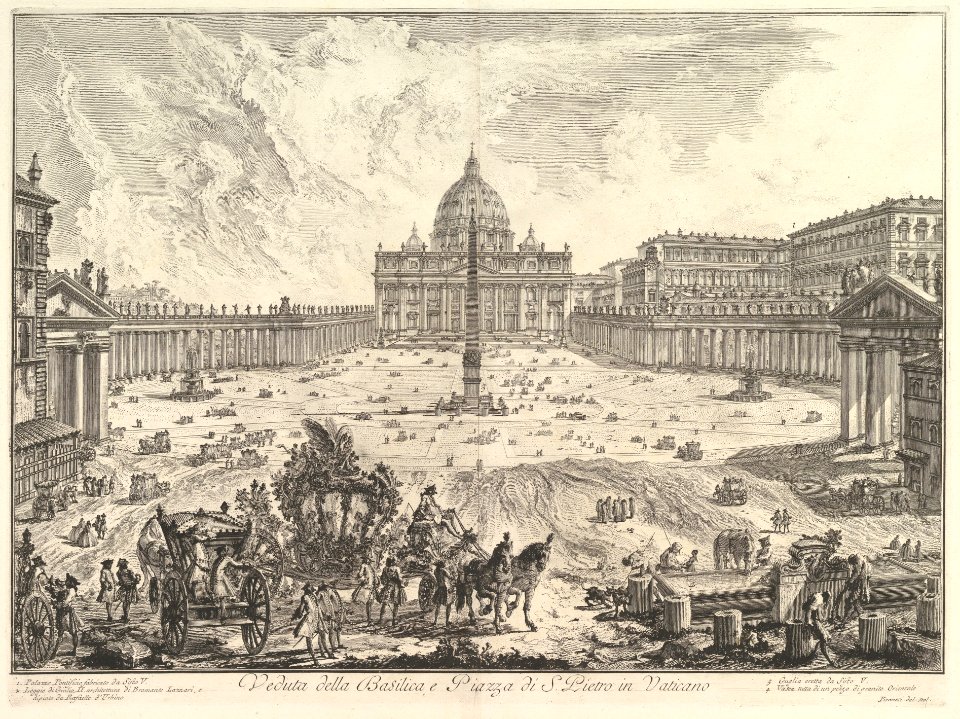 View of St. Peter's Basilica and Piazza in the Vatican, from Vedute di Roma (Roman Views) MET DP828242
