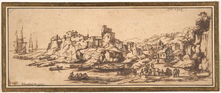 View of an Italian Coastal Village with Boats Landing on a Beach MET DP802079
