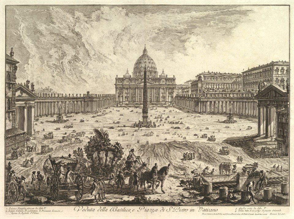 View of St. Peter's Basilica and Piazza in the Vatican, from Vedute di Roma (Roman Views) MET DP828202