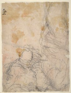Virgin and Child with Two Saints (recto); Fragmentary Design of a Pietà (verso). MET DP811182
