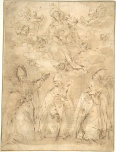 Virgin and Child Worshipped by Three Bishops MET DP802039