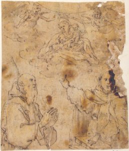 Virgin and Child with two angels appearing to two saints MET 17.236.52