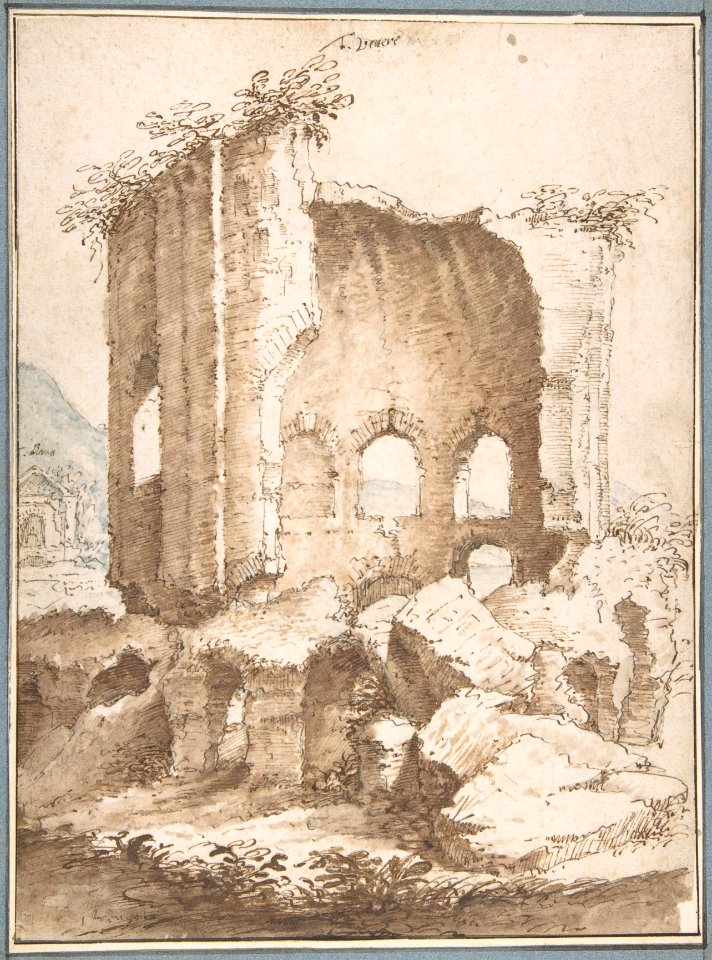 View of the Temples of Venus and of Diana in Baia from the South MET DP801178