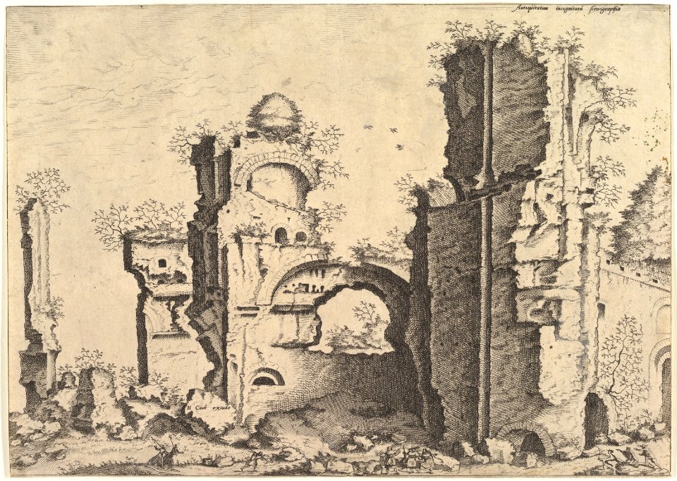 View of ruins, possibly the Baths of Caracalla, from the series 'The Small book of Roman ruins and buildings' (Operum antiquorum romanorum) MET DP828816