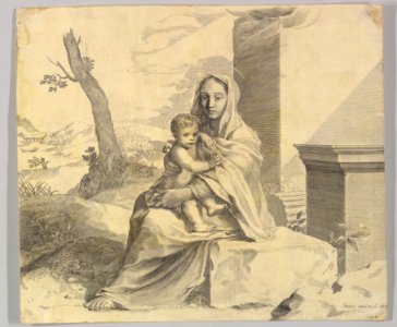 Virgin and Child Seated on a Rock (Vierge à l'Enfant dans des ruines) MET DP822183