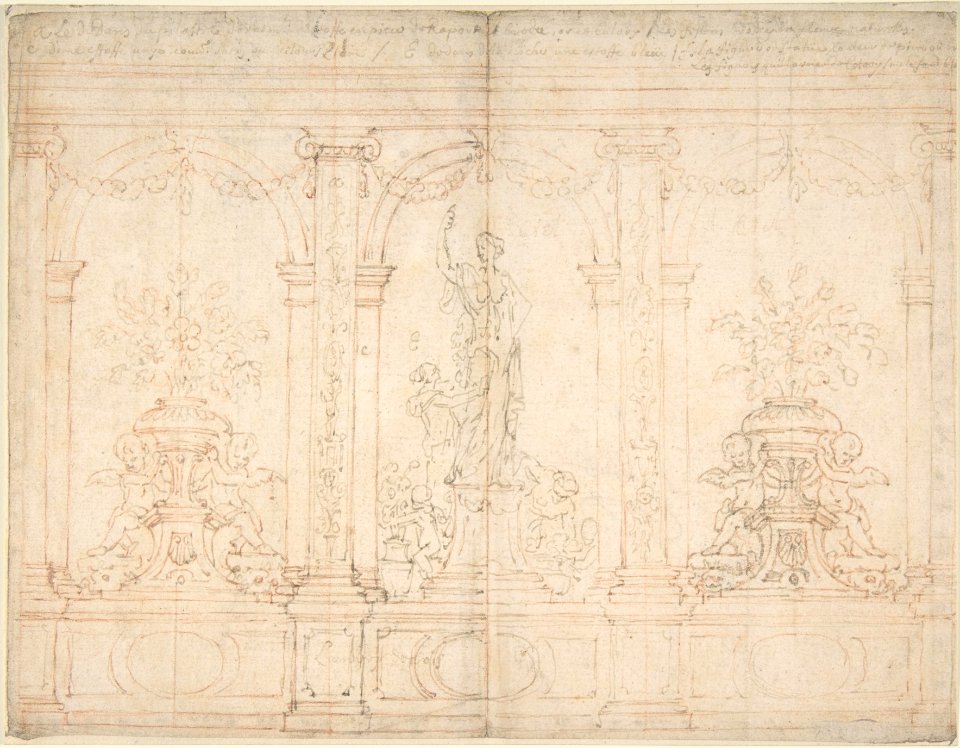 Wall Elevation with Three Arches MET DP808788