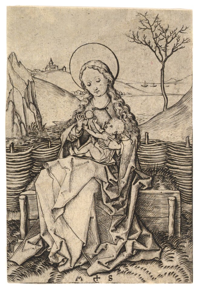 Virgin and Child on a Grassy Bench MET DP819974
