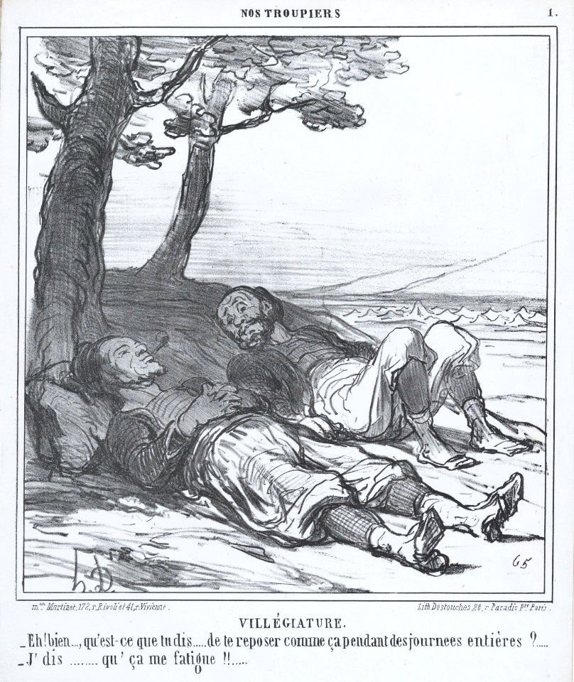 Villégiature, from Nos Troupiers, published in Le Charivari, July 26, 1859 MET DP876817