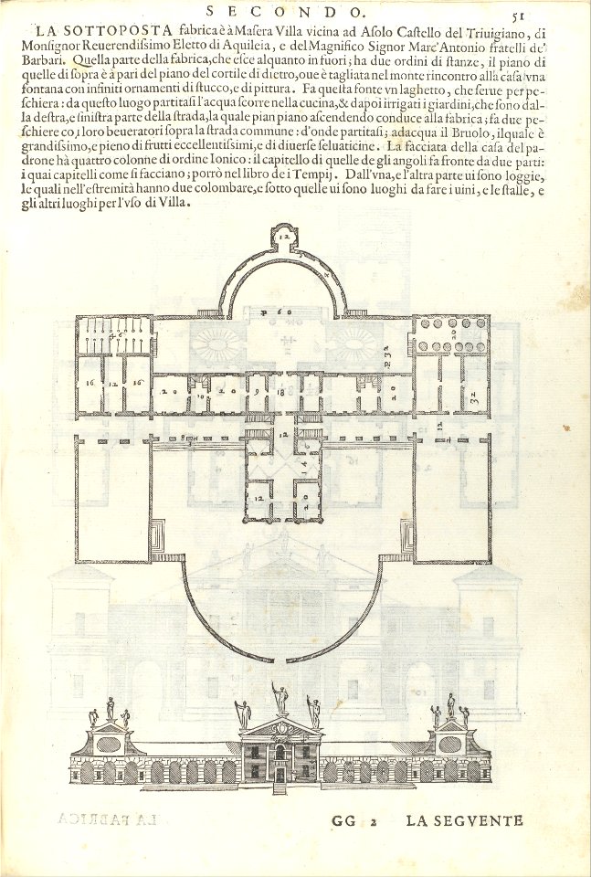 Villa Barbaro, from I quattro libri dell'architettura di Andrea Palladio (Book 2, page 51) MET DP109543