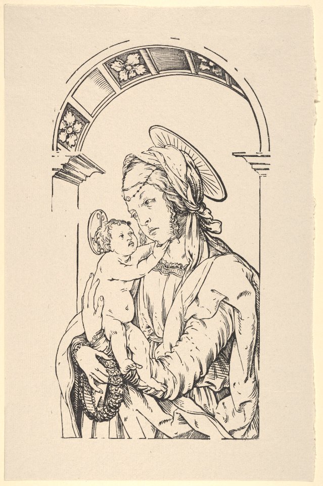 Virgin and Child Under an Arch, from Holzschnitte alter Meister gedruckt von den Originalstöcken der Sammlung Derschau im besitz des Staatlichen Kupferstich-kabinetts zu Berlin MET DP834030