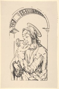 Virgin and Child Under an Arch, from Holzschnitte alter Meister gedruckt von den Originalstöcken der Sammlung Derschau im besitz des Staatlichen Kupferstich-kabinetts zu Berlin MET DP834030