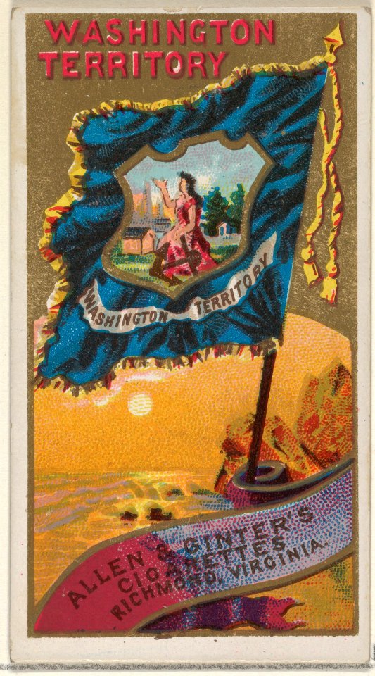 Washington Territory, from Flags of the States and Territories (N11) for Allen & Ginter Cigarettes Brands MET DP834593