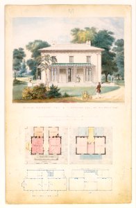 Villa for David Codwise, near New Rochelle, NY (project; elevation and four plans) MET DT361359