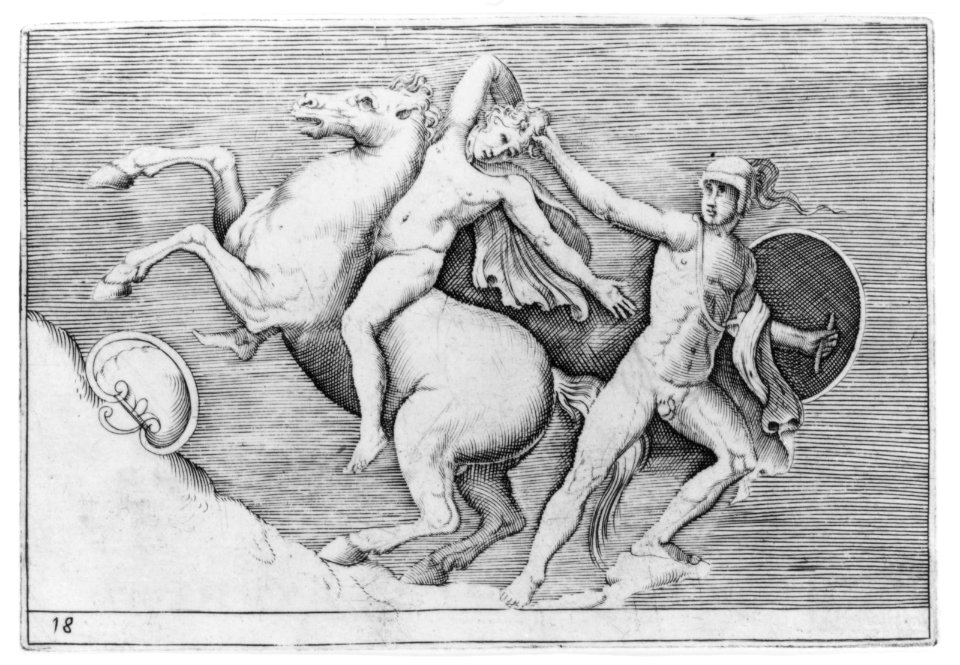 Warrior Pulling a Rider from His Horse, from "Ex Antiquis Camorum et Gemmae Delineata" MET 270998