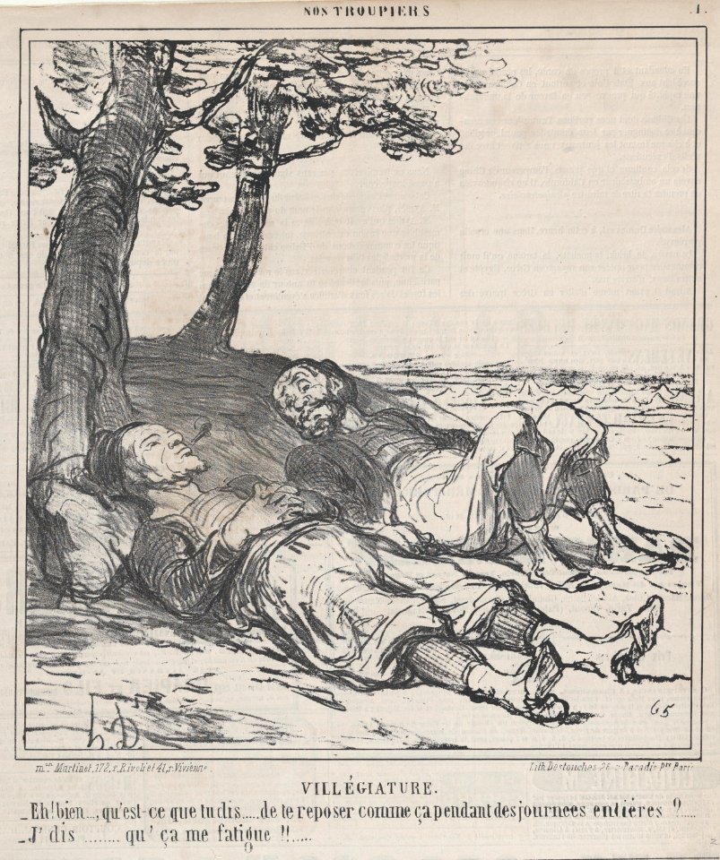 Villégiature, from Nos Troupiers, published in Le Charivari, July 26, 1859 MET DP876844