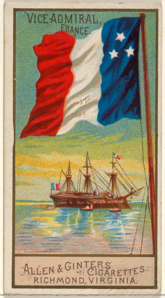Vice-Admiral, France, from the Naval Flags series (N17) for Allen & Ginter Cigarettes Brands MET DP834912