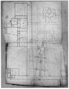 Ville d'Este, Gardens, Quirinal, plan (recto) blank (verso) MET sf49 92 08r-MM29847