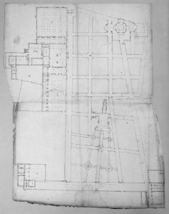 Ville d'Este, Gardens, Quirinal, plan (recto) blank (verso) MET MM29847