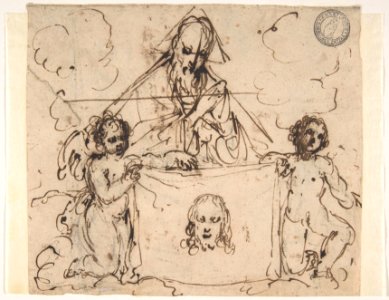 Veronica's Veil Held by Two Angels and God the Father(?) MET DP802702