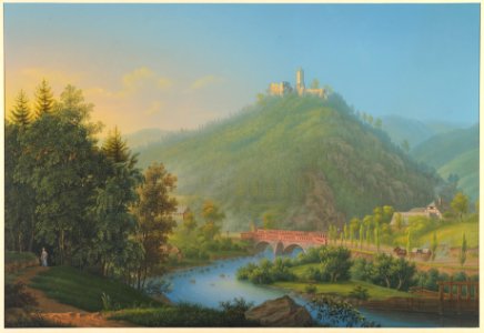 View of Kynsburg over the Weistritz River Valley in Silesia MET DP819617
