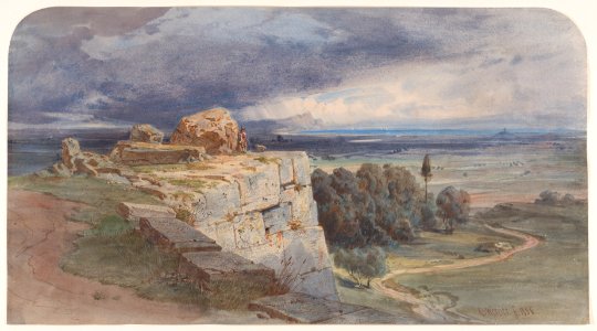 View of Norba from the North, towards San Felice Circeo MET DP869305