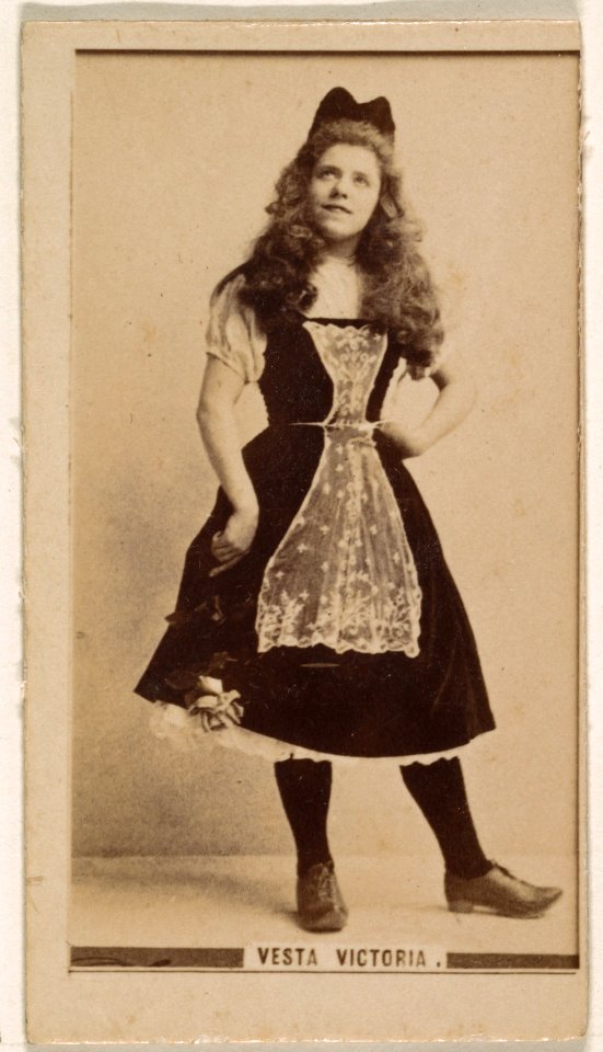 Vesta Victoria, from the Actresses series (N245) issued by Kinney Brothers to promote Sweet Caporal Cigarettes MET DP859789