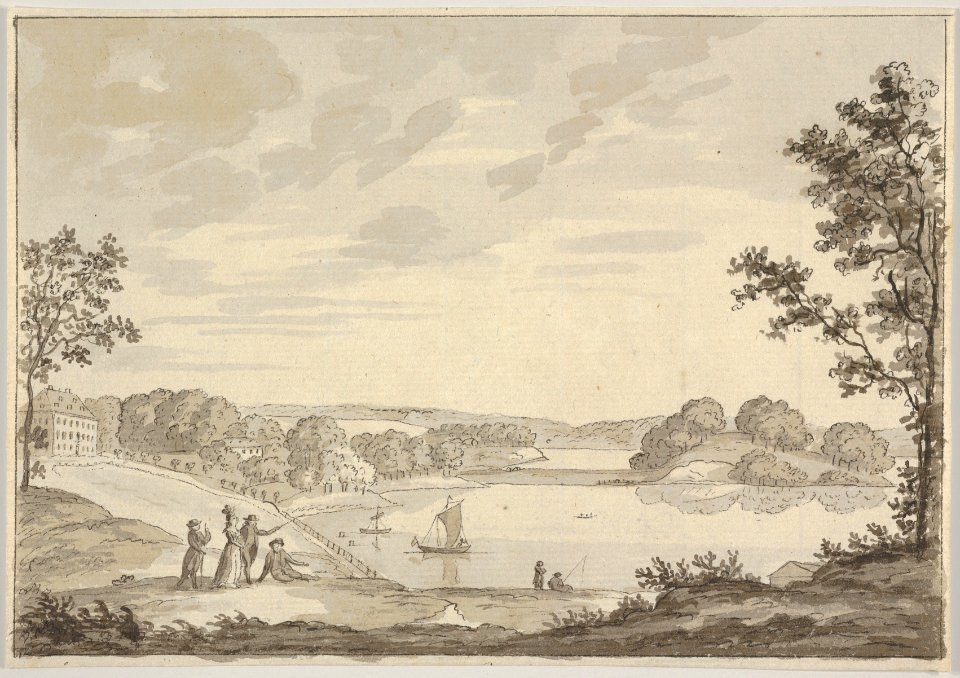 View of Naesse castle with Lake Furesø from the West MET DP830539