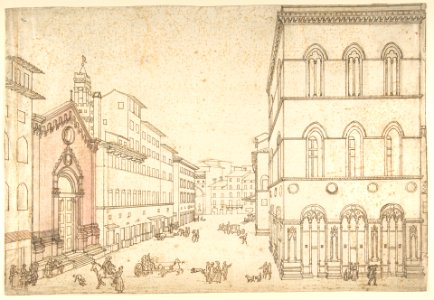 View of Florence- Or San Michele, Towards Piazza della Signoria (Via dei Calzaiuoli) MET DP803758