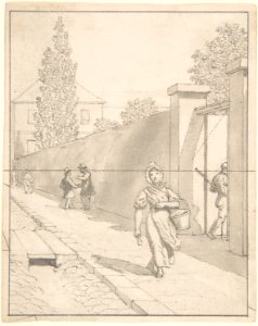 View of Charlottenborg Palace in Copenhagen with the Old Botanical Garden and Figures MET DP802624