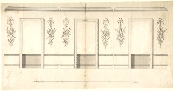 Wall Decorated with Musical and Military Trophies and Three Windows MET DP806262