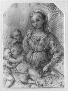 Virgin Adoring the Christ Child with Saint John the Baptist (recto); The Holy Family with Saint John the Baptist (verso). MET 268944