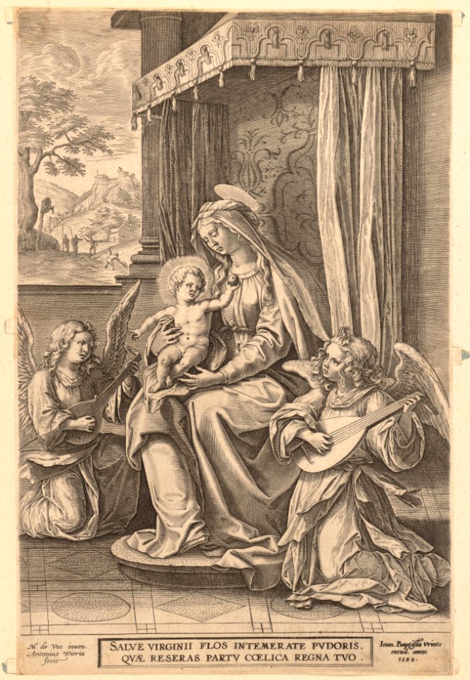 Virgin and Child Enthroned with Two Musical Angels MET DP157125