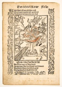 Von Ungluckes Fal, title page chapter 37 from Sebastian Brandt, Das Narrenschrift MET DP816822