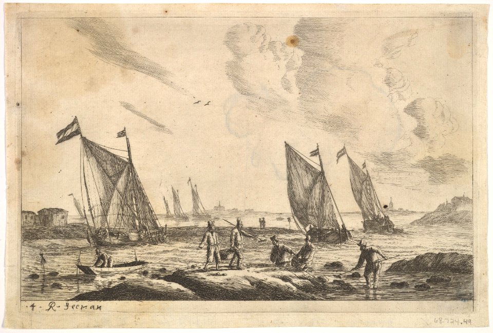 View of Inland Waterway with Fisherman MET DP825042