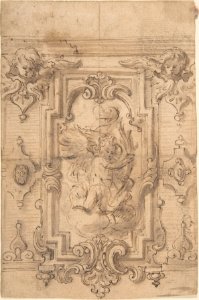 Wall Design with Flying Putto MET DP802562