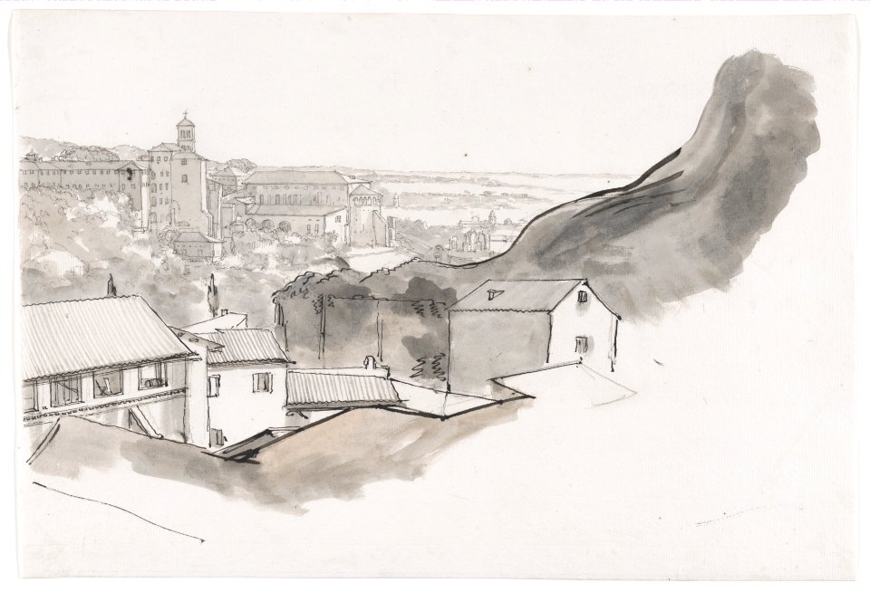 View of the Caelian Hill, Rome, with the church of Santi Giovanni e Paolo, seen from the Aventine, Rome MET DP873705
