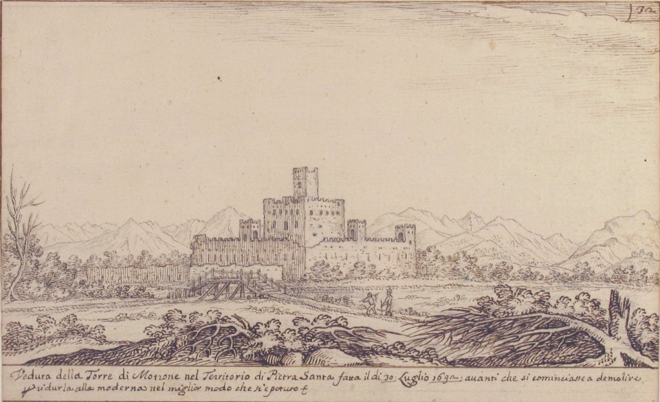 View of Motrone Castle (before its demolition around 1692) MET 49.63.271