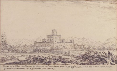 View of Motrone Castle (before its demolition around 1692) MET 49.63.271