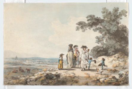 View of London with St. Paul’s in the Distance- A Family Pausing on a Road MET DP866775-1