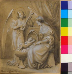 Virgin and Child Adored by a Lute-Playing Angel MET 1999.252