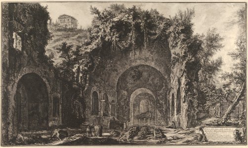 View of the fountainhead and the Grotto of Egiria outside the Porta Capena MET DP837541