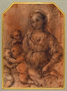 Virgin Adoring the Christ Child with Saint John the Baptist (recto); The Holy Family with Saint John the Baptist (verso). MET 2001.553a