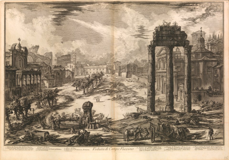 View of the Campo Vaccino -Roman Forum with the Temple of Castor and Pollux to right-, from Vedute di Roma (Roman Views), part II MET DP260583