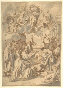 Virgin and Child in Glory with Angels and Saints MET DP803743
