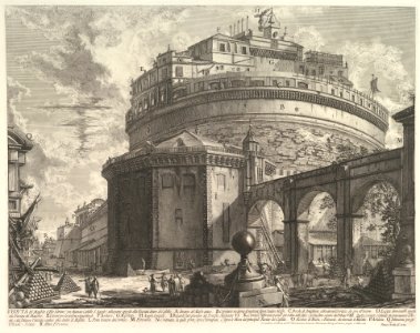 View of the Mausoleum of the Emperor Hadrian (now called Castel S. Angelo) from the rear, from Vedute di Roma (Roman Views) MET DP828239