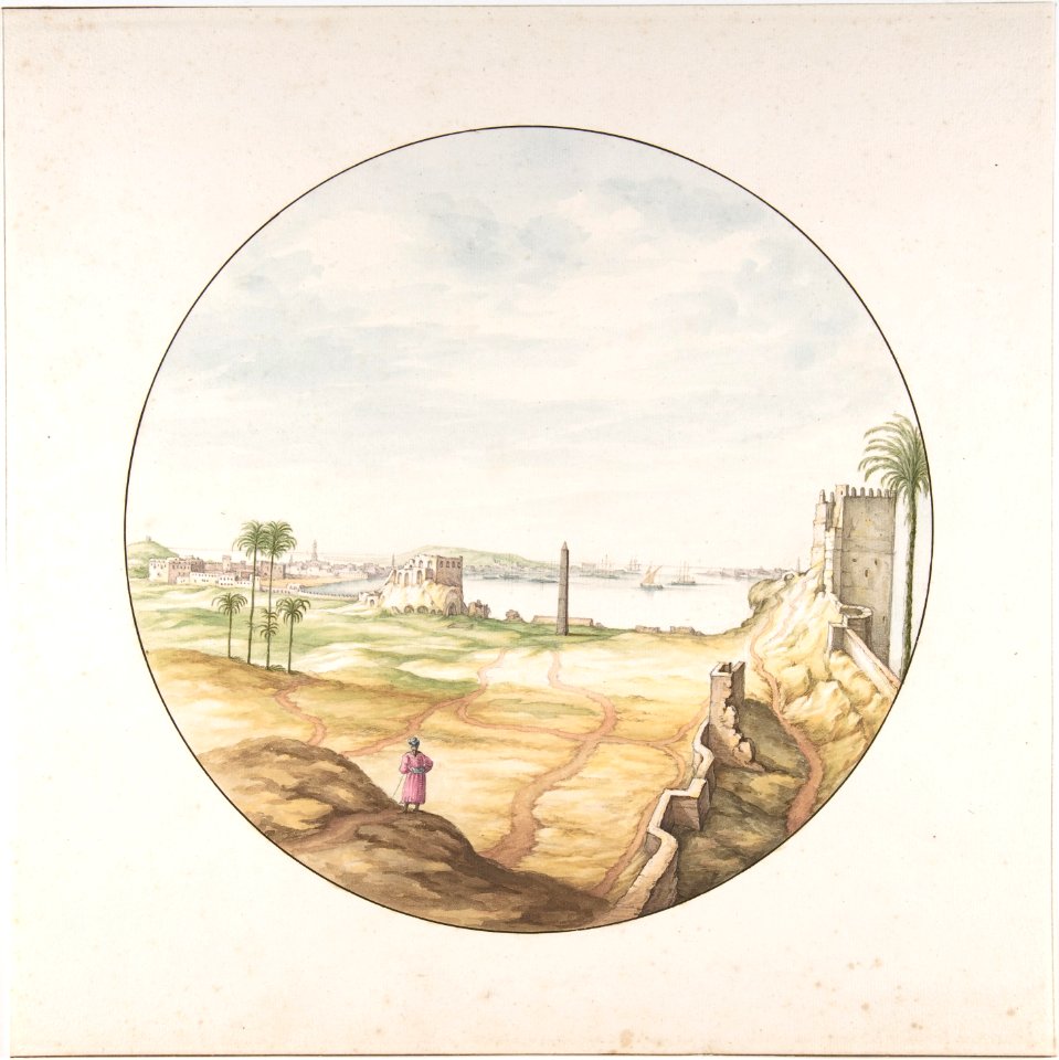 View of the Obelisk of Thutmosis III Seen from the Walls of Alexandria MET DP807259